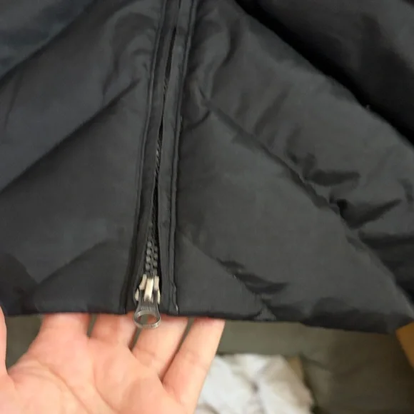 Eddie Bauer Black Quilted Coat with Faux Fur Hood - Picture 9 of 16